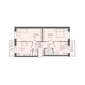 3-комнатная, 93.9 м² — ЖК ЖК Новый лиговский