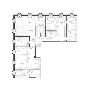 5-комнатная, 209 м² — ЖК ЖК Артхаус