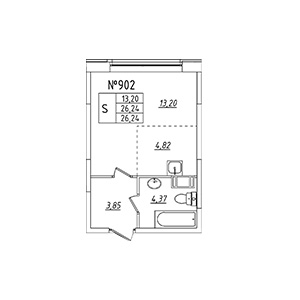 1-комнатная, 31.39 м² — ЖК ЖК Лиговский Сити