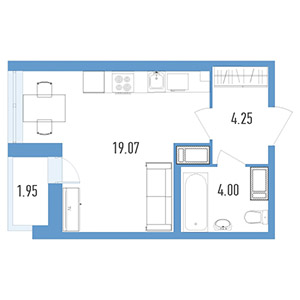 Студия, 29 м² — ЖК ЖК Магеллан