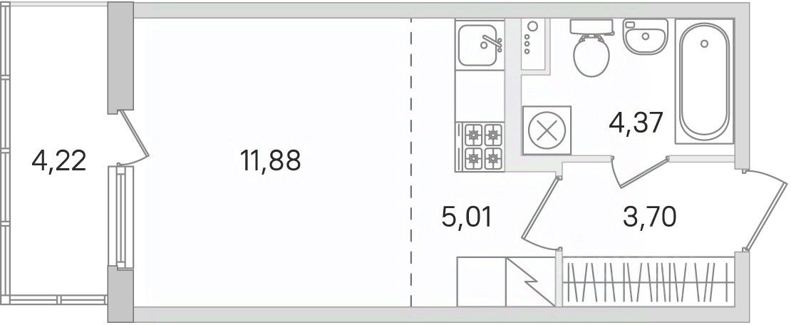 Студия, 26.23 м² — ЖК ЖК Ясно Янино