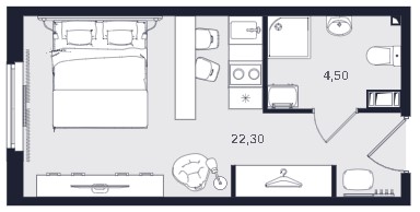 Студия, 26.8 м² — ЖК ЖК «Апартаменты Интуит (IN2IT)»