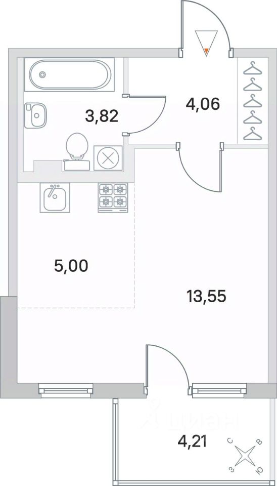 Студия, 27.69 м² — ЖК ЖК Новое сертолово