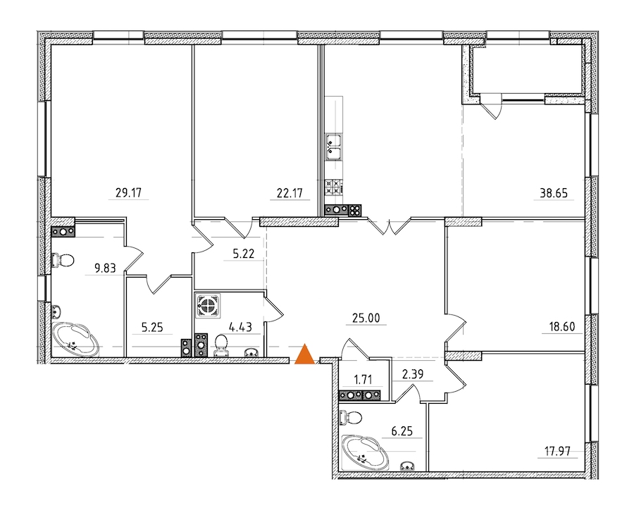 4-комнатная, 189 м² — ЖК ЖК Петровская доминанта