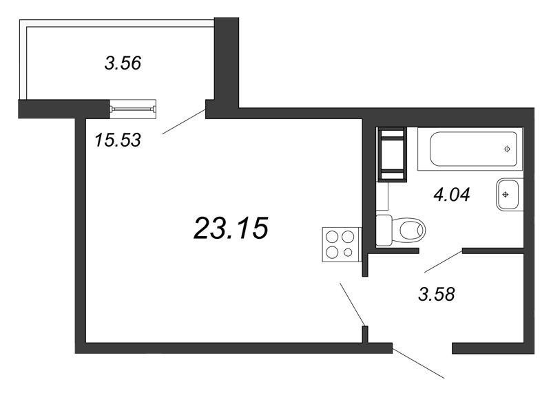 Студия, 23 м² — ЖК ЖК Браво