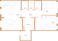 2-комнатная, 123 м² — ЖК Дом на улице Нижне-Каменская
