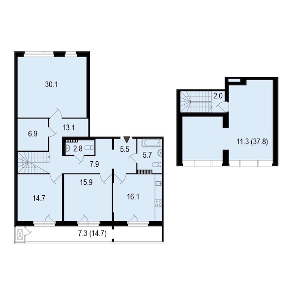 3-комнатная, 138 м² — ЖК ЖК Жемчужный берег
