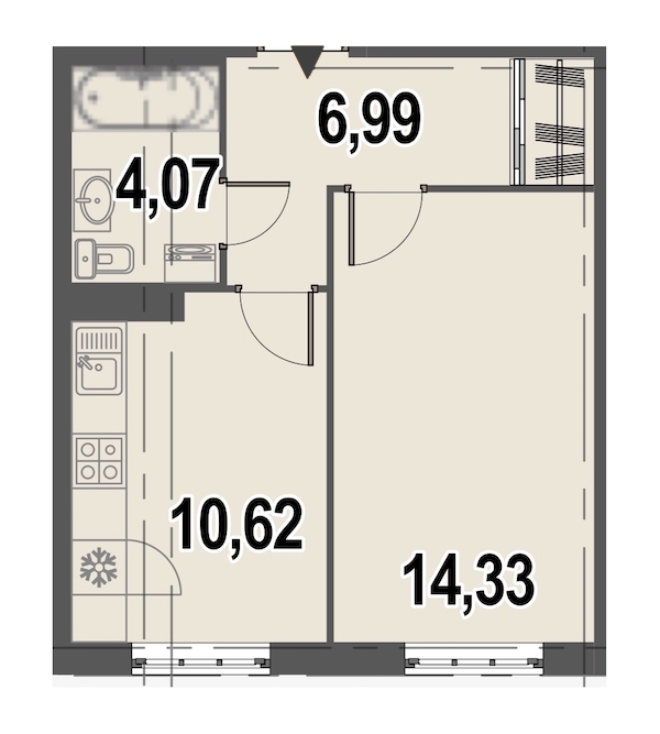 1-комнатная, 36 м² — ЖК ЖК Дом у Каретного