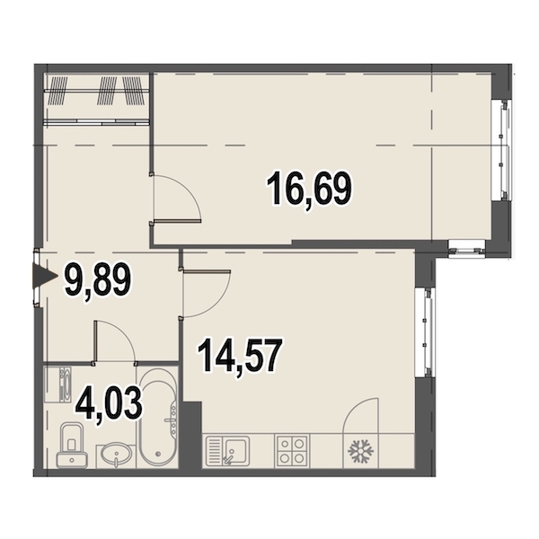 1-комнатная, 45 м² — ЖК ЖК Дом у Каретного