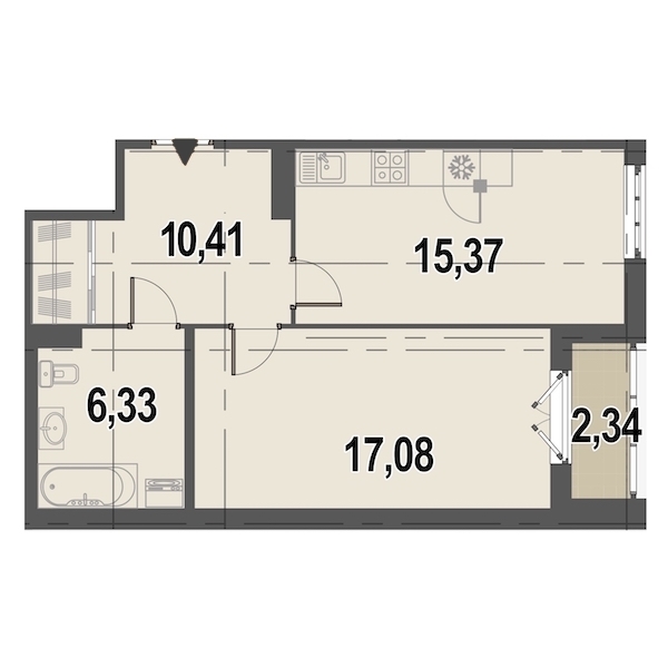 1-комнатная, 50 м² — ЖК ЖК Дом у Каретного