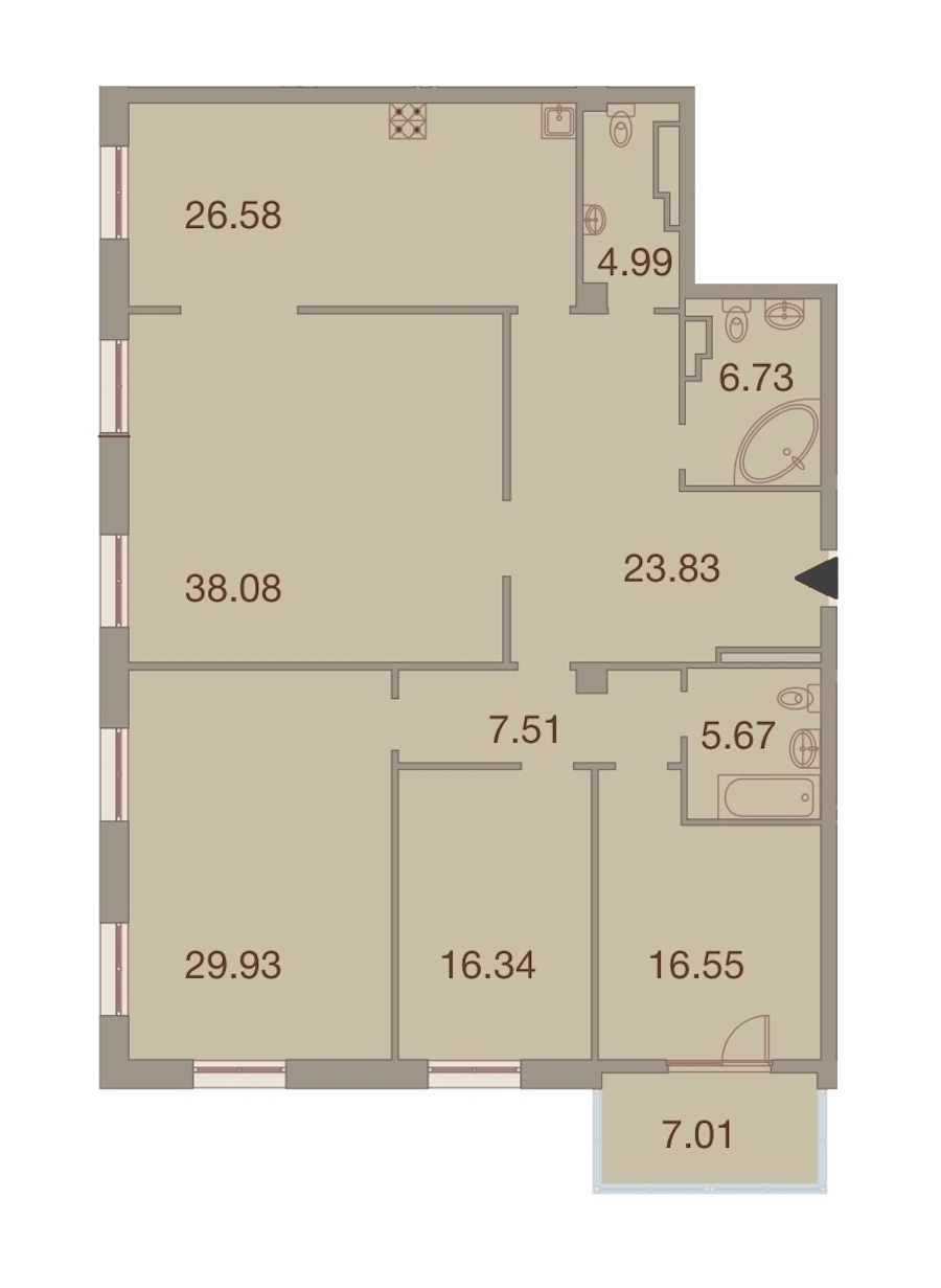 4-комнатная, 180 м² — ЖК ЖК Neva Haus (Нева Хаус)