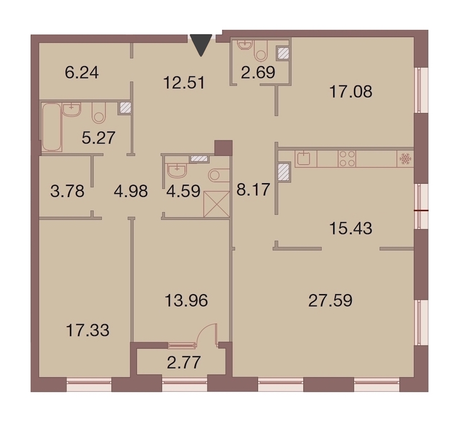 4-комнатная, 141 м² — ЖК ЖК Neva Haus (Нева Хаус)