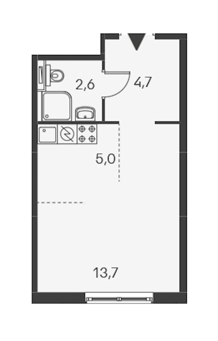 Студия, 26 м² — ЖК ЖК Дальневосточный 15
