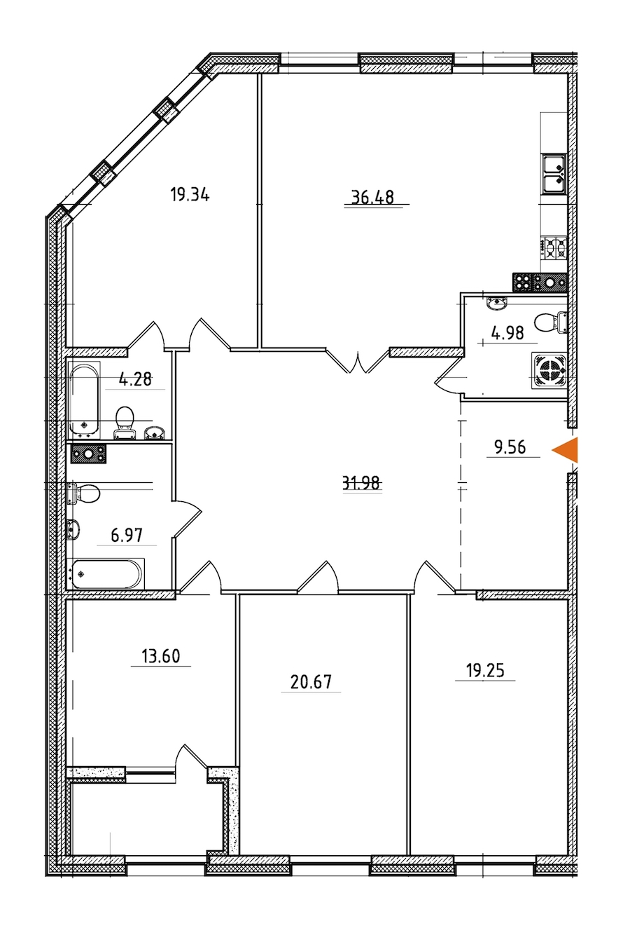 4-комнатная, 170 м² — ЖК ЖК Петровская доминанта