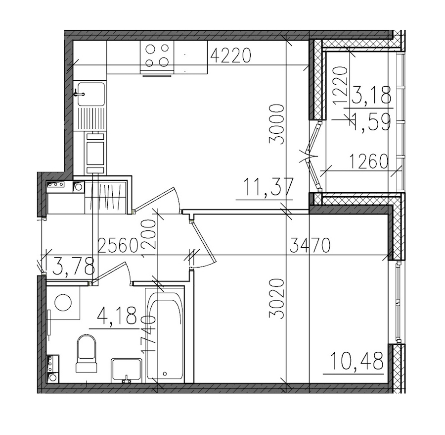 1-комнатная, 31 м² — ЖК ЖК Янила Драйв