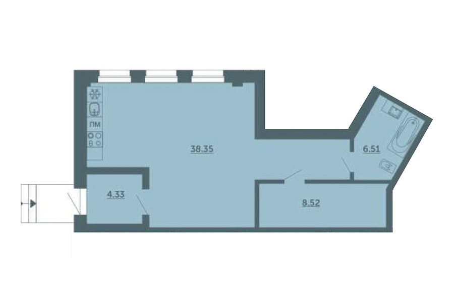 Студия, 58 м² — ЖК ЖК Лахта Парк