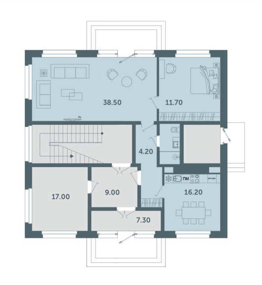 1-комнатная, 88 м² — ЖК ЖК Лахта Парк
