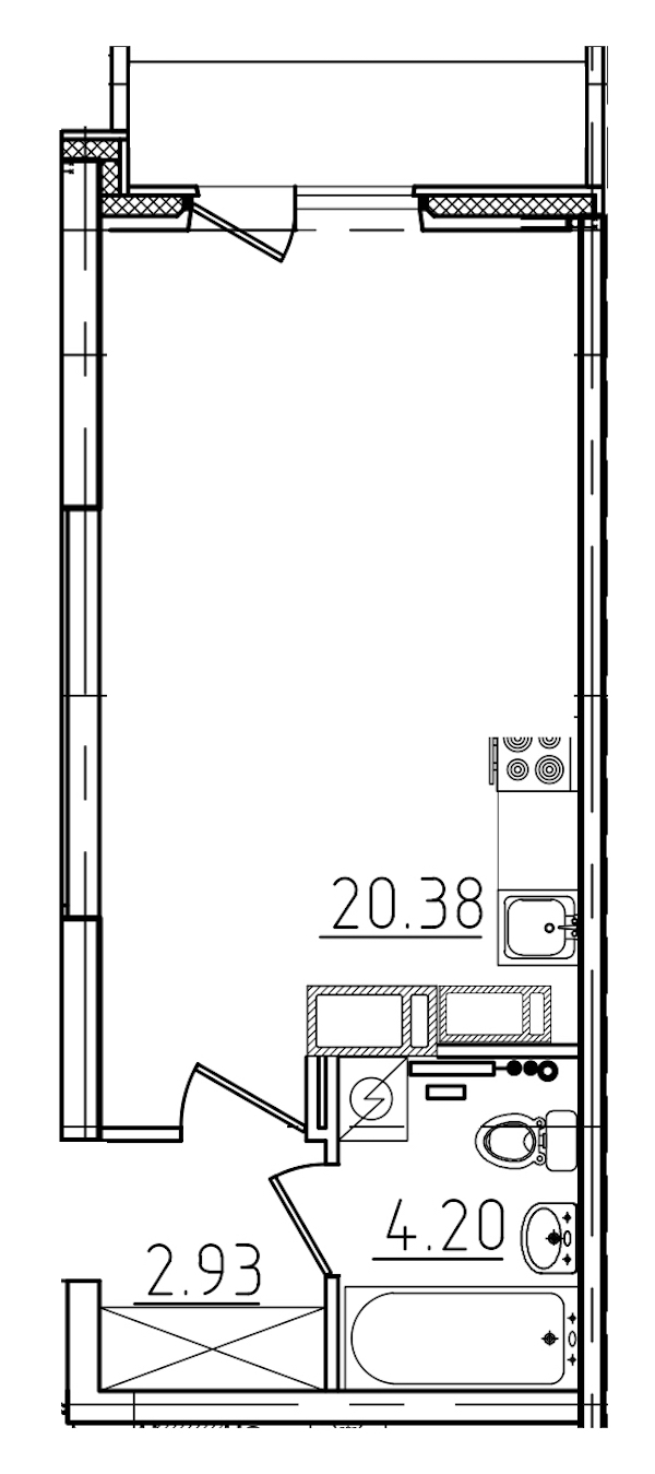 Студия, 28 м² — ЖК ЖК Yoga (Йога)