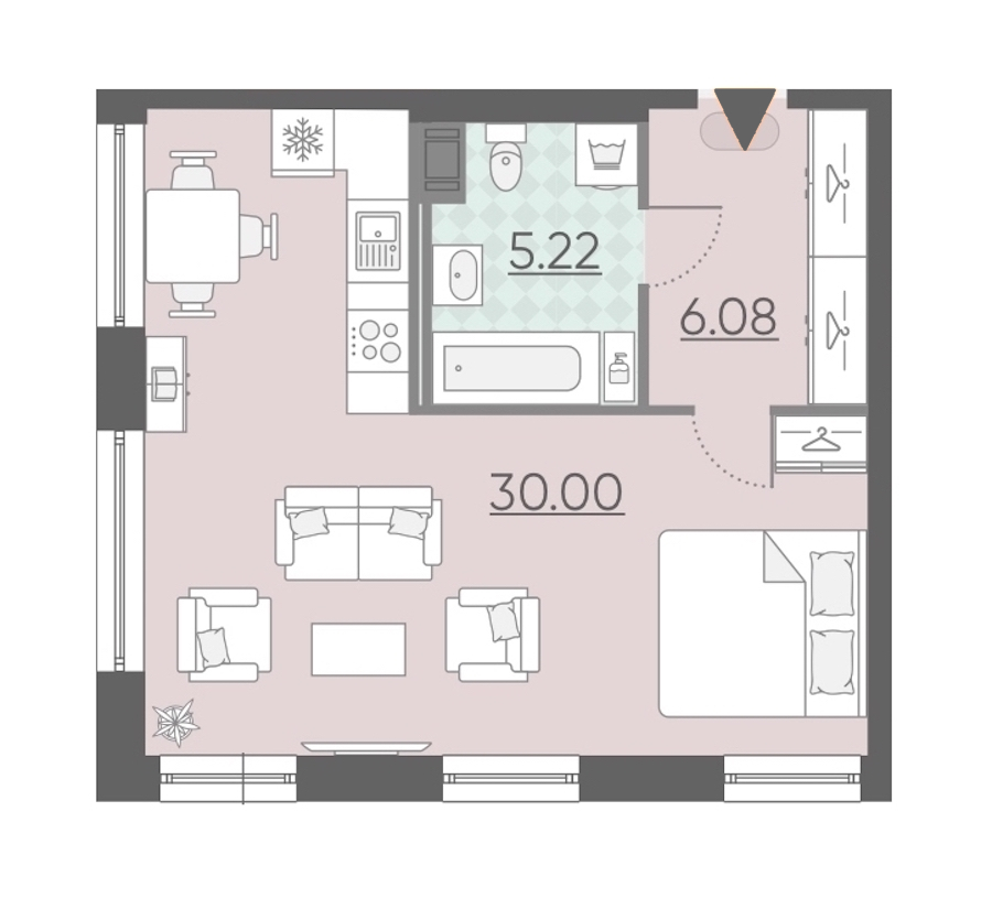 Студия, 41 м² — ЖК Апарт-комплекс Neopark (Неопарк)