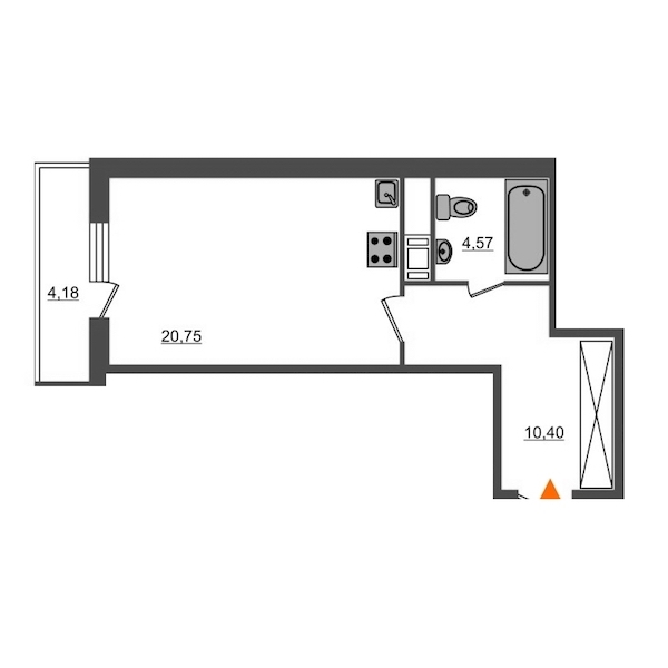 Студия, 40 м² — ЖК Апарт-комплекс М97
