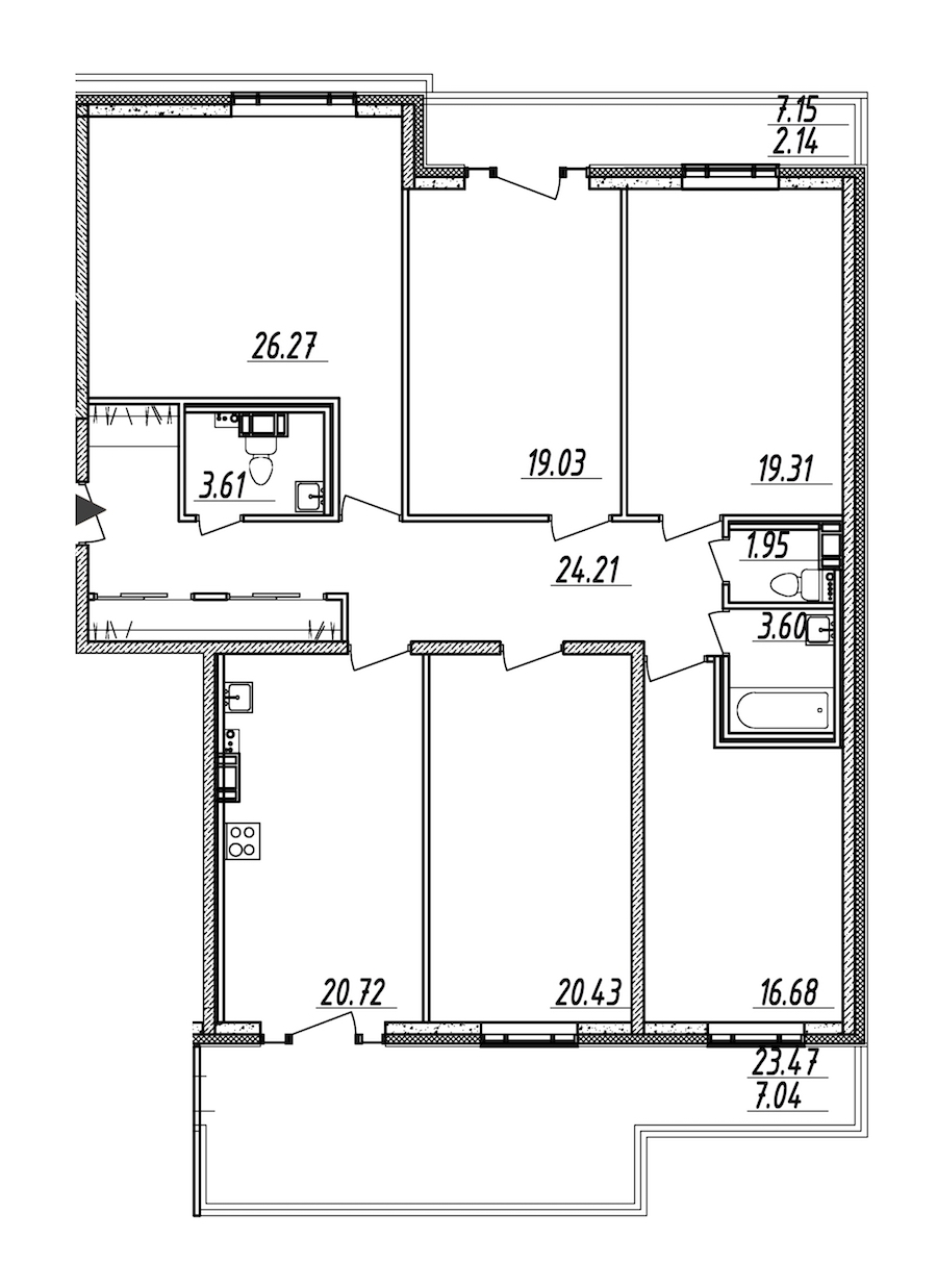 5-комнатная, 165 м² — ЖК ЖК Nobelius (Нобелиус)