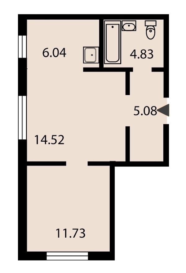 1-комнатная, 42 м² — ЖК ЖК Звездный дуэт