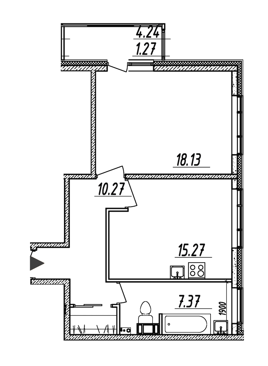 1-комнатная, 52 м² — ЖК ЖК Nobelius (Нобелиус)
