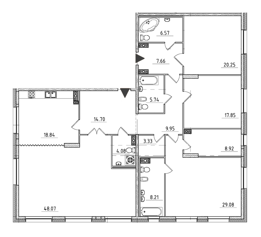 4-комнатная, 203 м² — ЖК ЖК Петровская доминанта