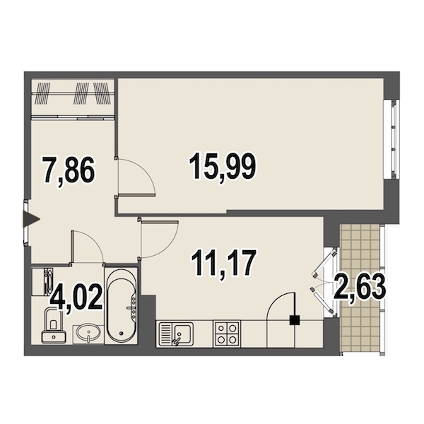 1-комнатная, 40 м² — ЖК ЖК Дом у Каретного