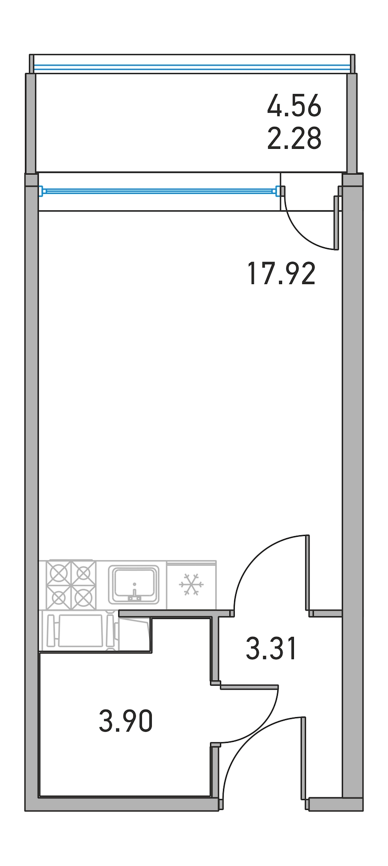 Студия, 25 м² — ЖК ЖК Дом на Львовской