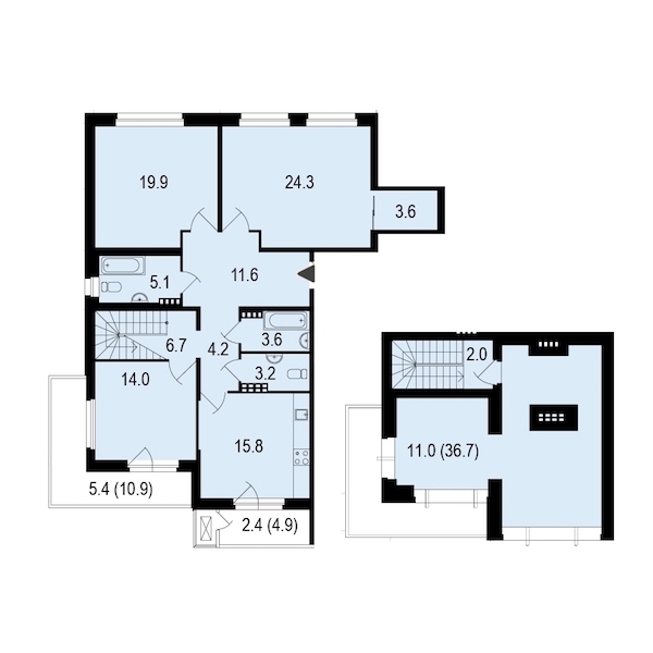 3-комнатная, 133 м² — ЖК ЖК Жемчужный берег