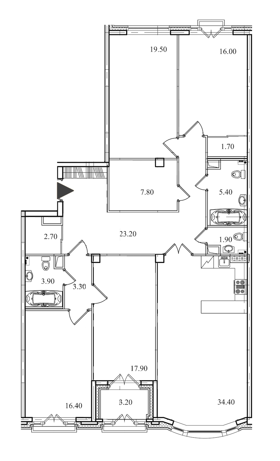 4-комнатная, 154 м² — ЖК ЖК Victory Plaza (Виктори Плаза)