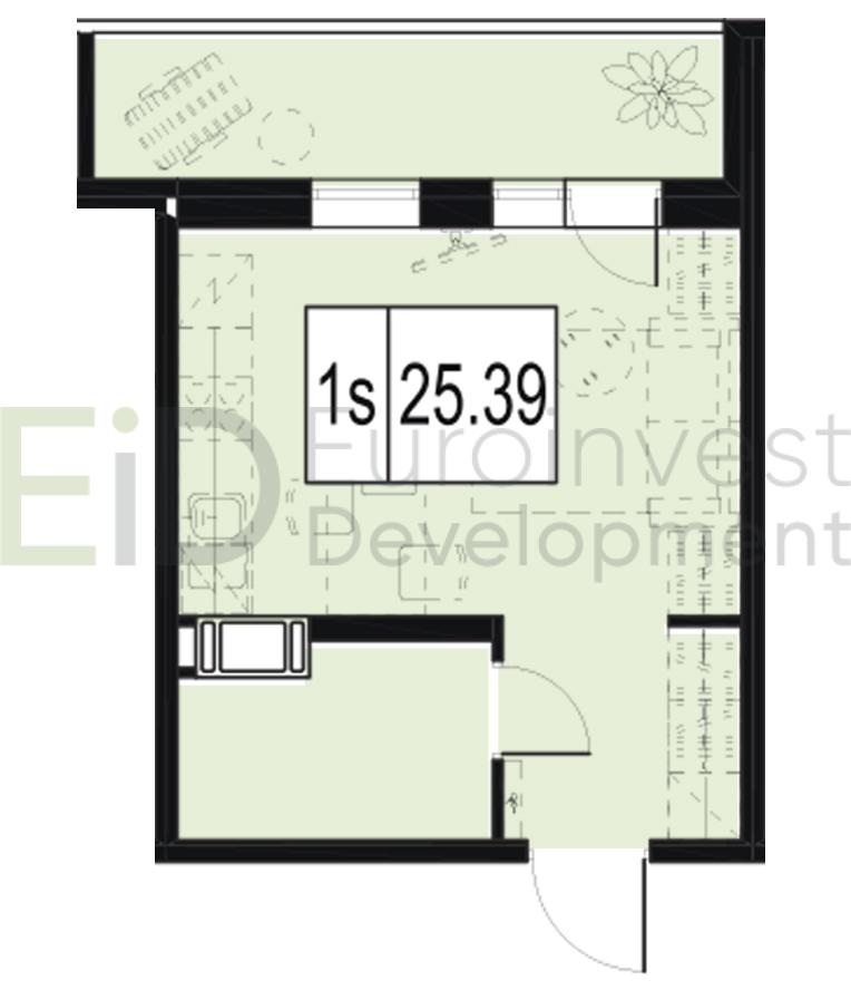 Студия, 25 м² — ЖК ЖК ID Мурино (Айди Мурино)