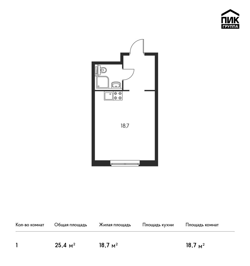 Студия, 25 м² — ЖК ЖК Орловский парк