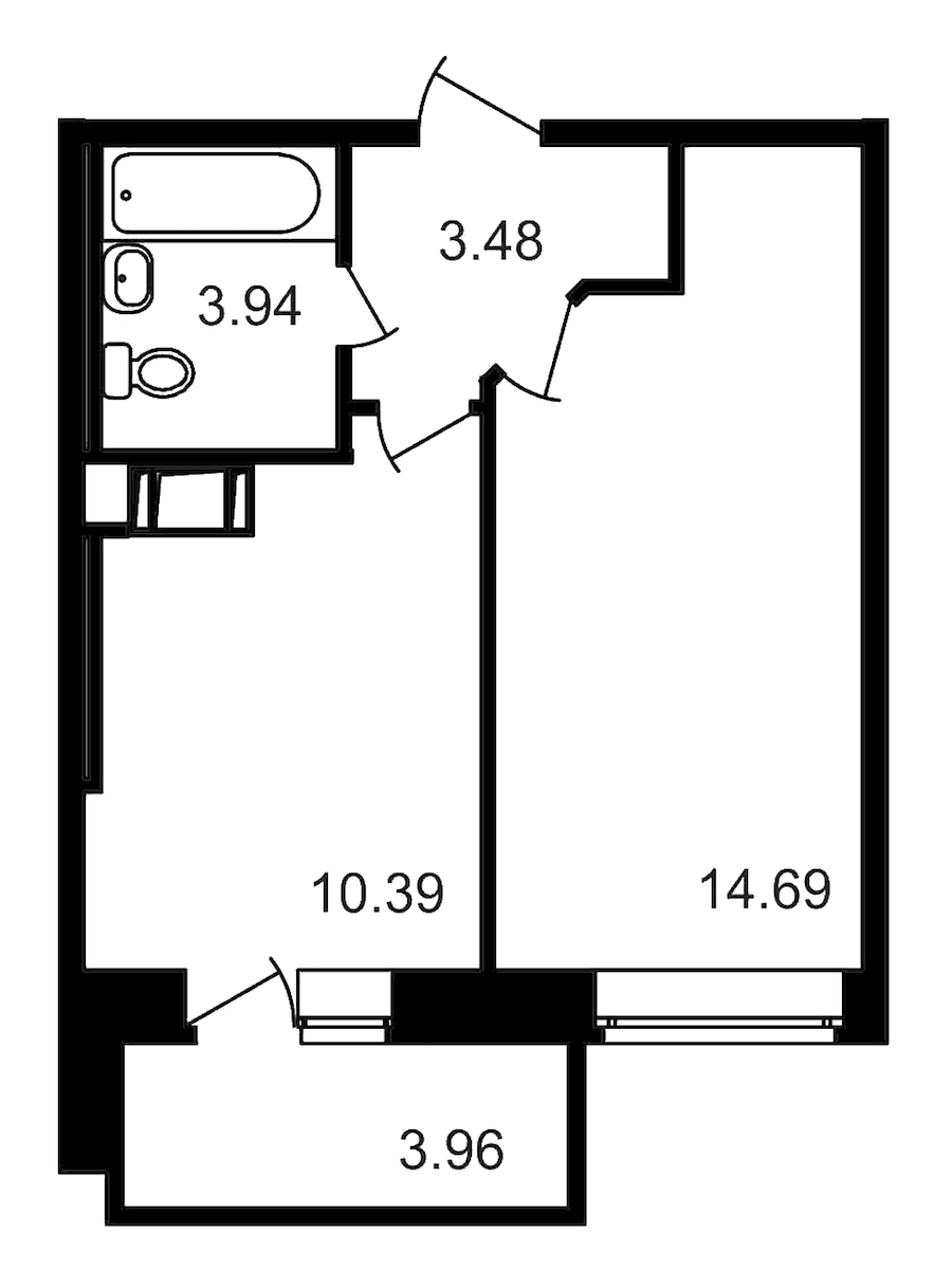 1-комнатная, 36 м² — ЖК ЖК Северный