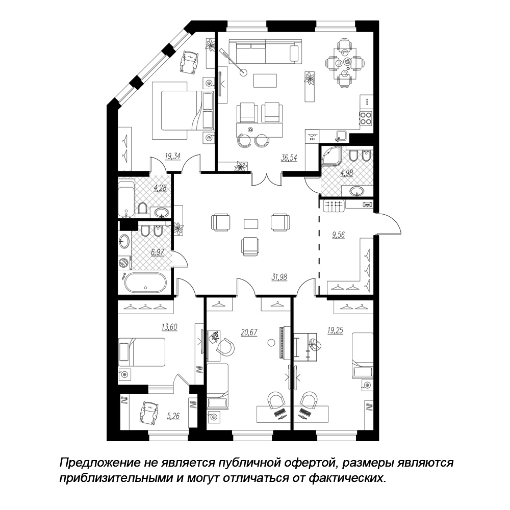 4-комнатная, 170 м² — ЖК ЖК Петровская доминанта