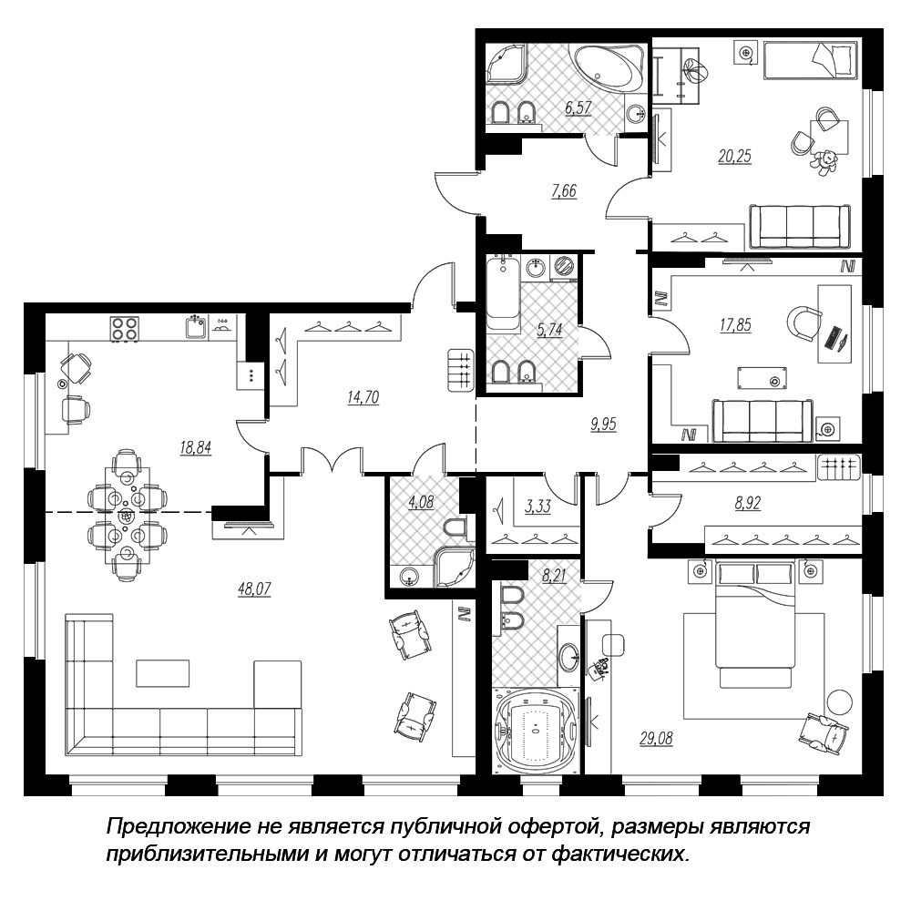 4-комнатная, 203 м² — ЖК ЖК Петровская доминанта