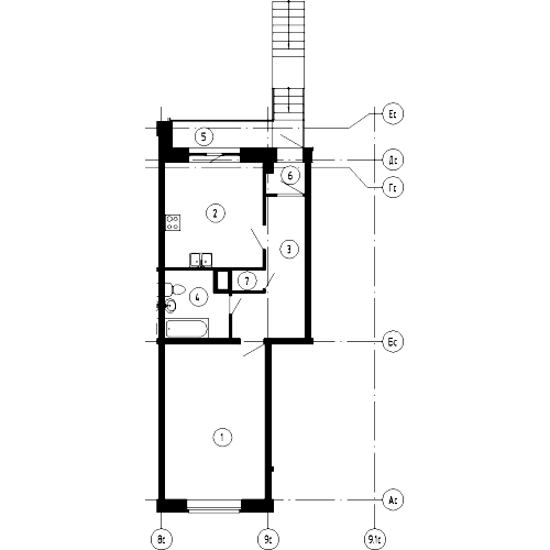1-комнатная, 59 м² — ЖК ЖК Эталон на Неве
