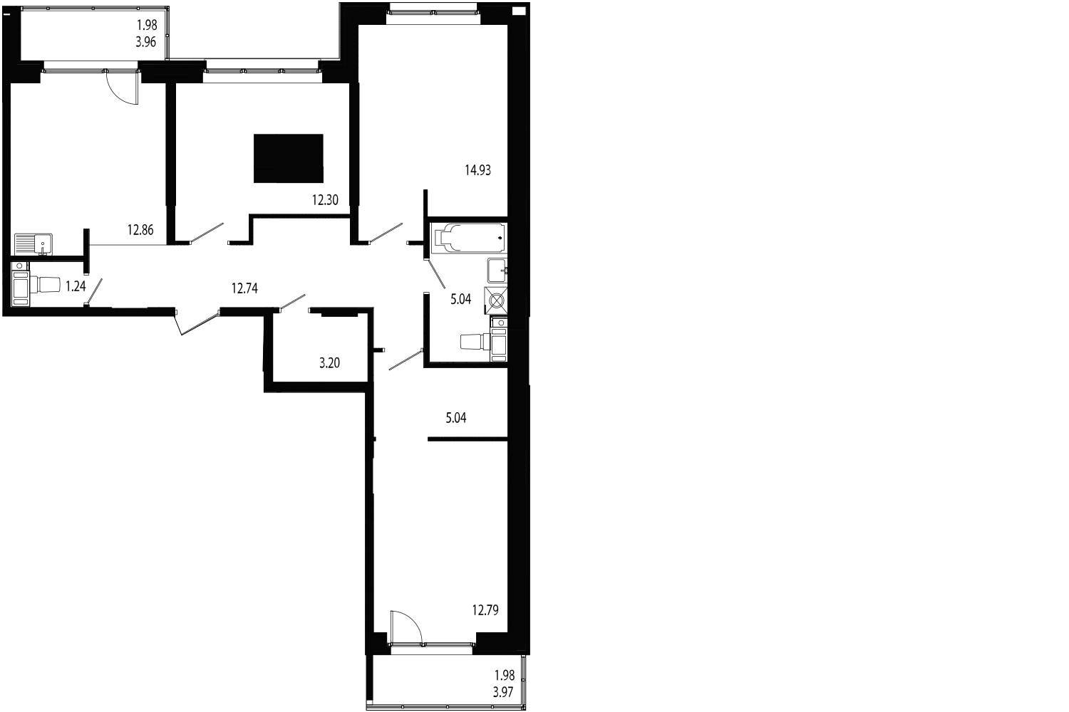 3-комнатная, 84 м² — ЖК ЖК Лиговский сити - Второй квартал (Ligovsky City)