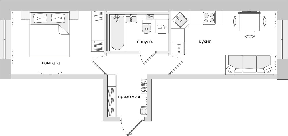 1-комнатная, 37 м² — ЖК ЖК Елизаровский