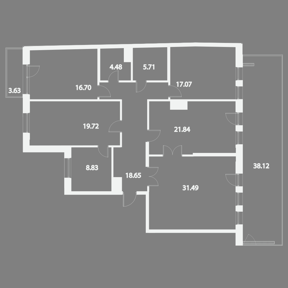 4-комнатная, 158 м² — ЖК Жилой дом Ye's Residence (Йес Резиденс)