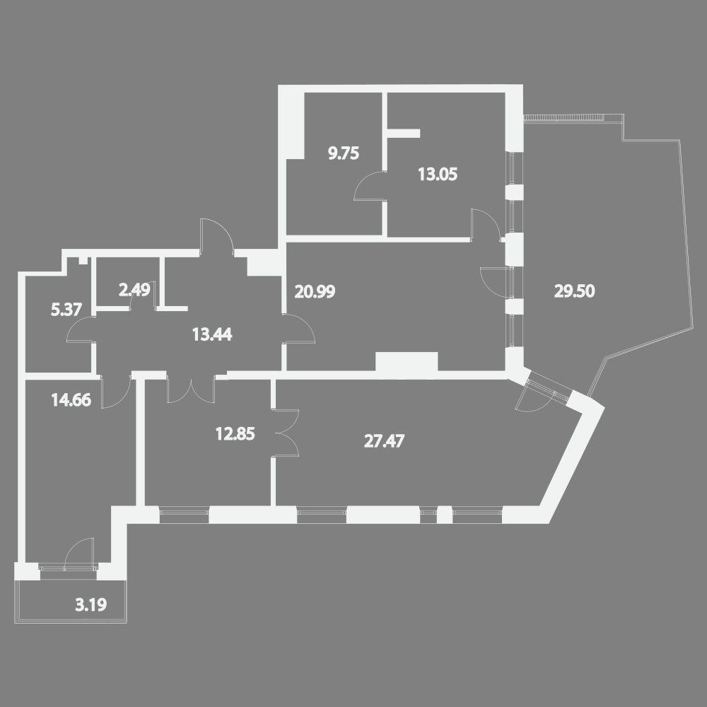 3-комнатная, 131 м² — ЖК Жилой дом Ye's Residence (Йес Резиденс)