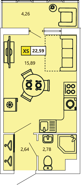 Студия, 22.59 м² — ЖК ЖК «Ол Инклюзив (All Inclusive)»