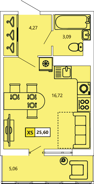 Студия, 25.6 м² — ЖК ЖК «Ол Инклюзив (All Inclusive)»