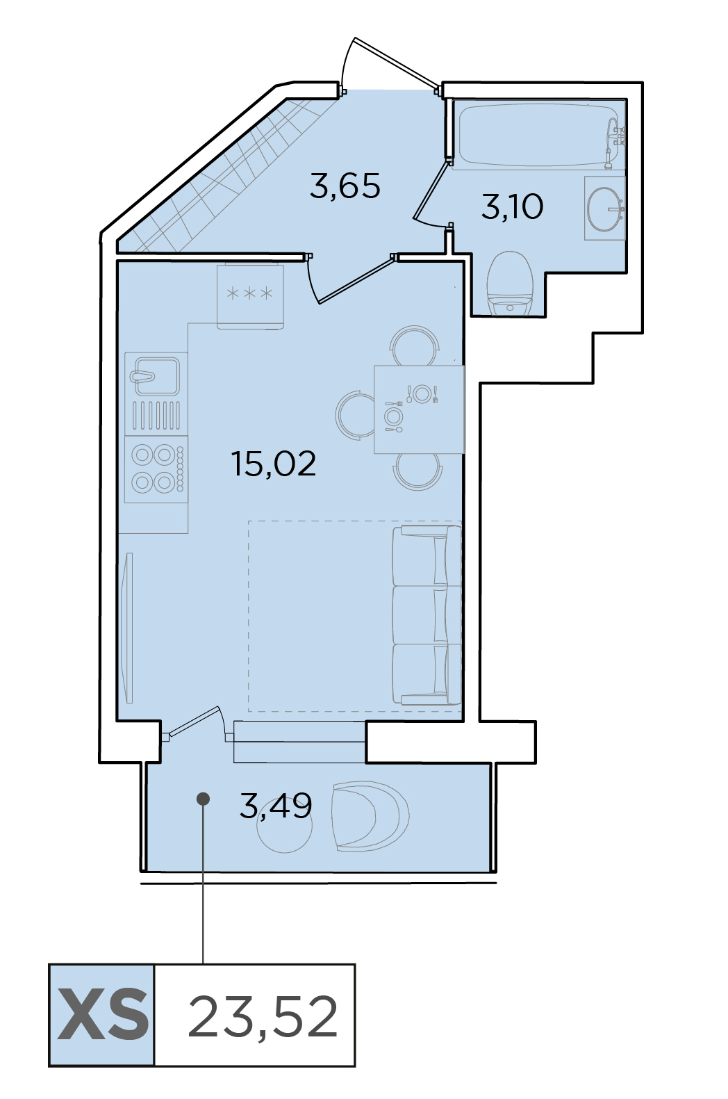 Студия, 23.52 м² — ЖК ЖК Forest Аквилон (Форест Аквилон)