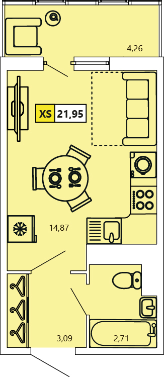 Студия, 22.09 м² — ЖК ЖК «Ол Инклюзив (All Inclusive)»