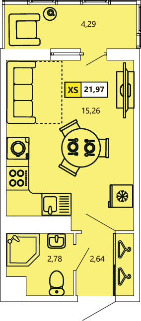 Студия, 22.1 м² — ЖК ЖК «Ол Инклюзив (All Inclusive)»