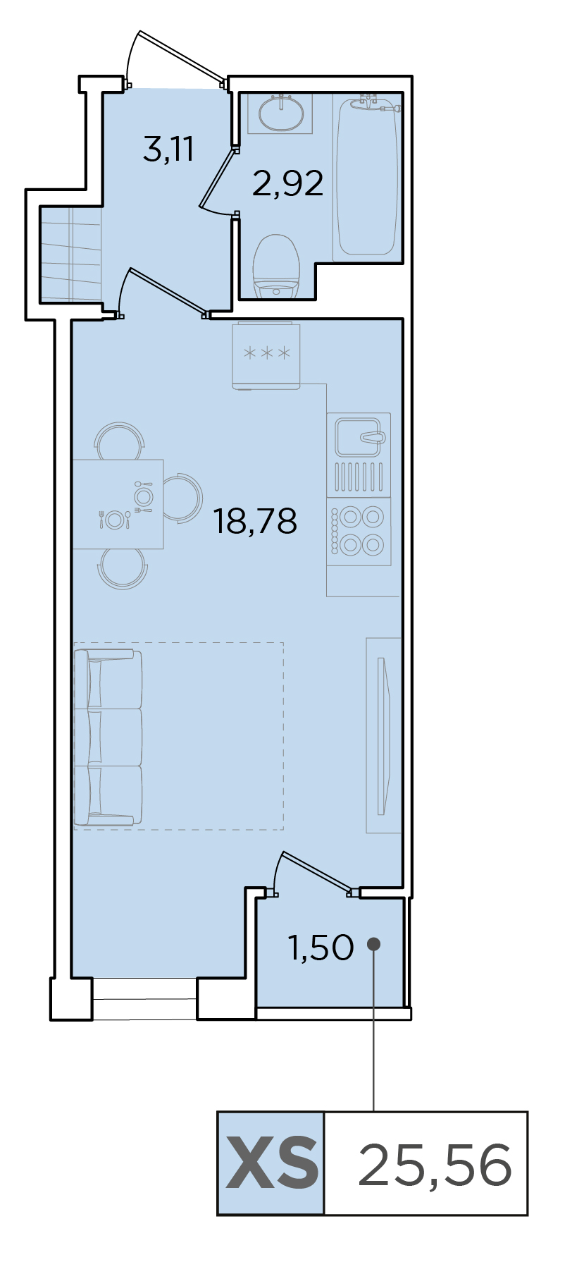 Студия, 25.56 м² — ЖК ЖК Forest Аквилон (Форест Аквилон)