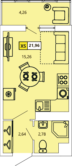 Студия, 22.02 м² — ЖК ЖК «Ол Инклюзив (All Inclusive)»