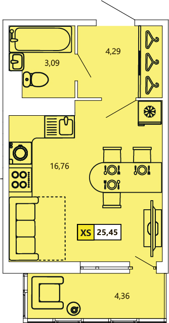 Студия, 25.45 м² — ЖК ЖК «Ол Инклюзив (All Inclusive)»